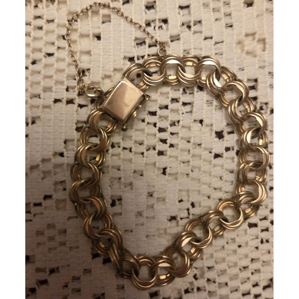 MCC Gold Filled Bracelet 1/20 12K with safety Chain Vintage USA Made